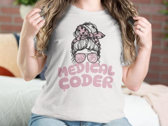 Medical Coder Billing Messy Bun SVG PNG