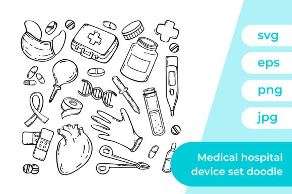 Medical Hospital Device Set of Drawin