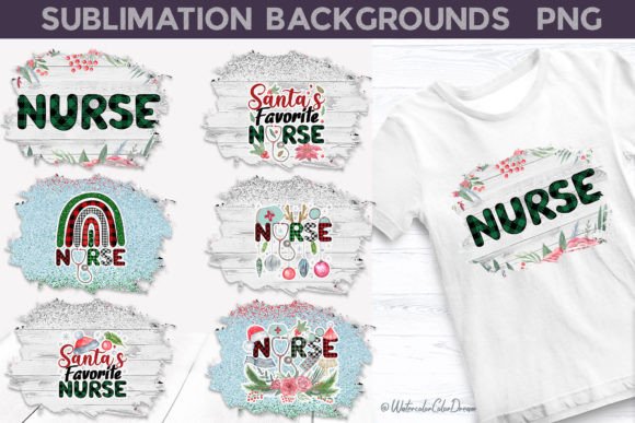 Nurse Christmas Sublimation Designs
