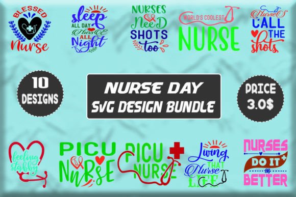 Nurse Day Quotes 101 SVG Design Bundle