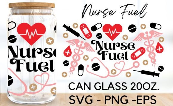 Nurse Fuel Libbey Glass 20 Oz SVG