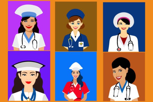 Vector Avatar Art Nurse Design